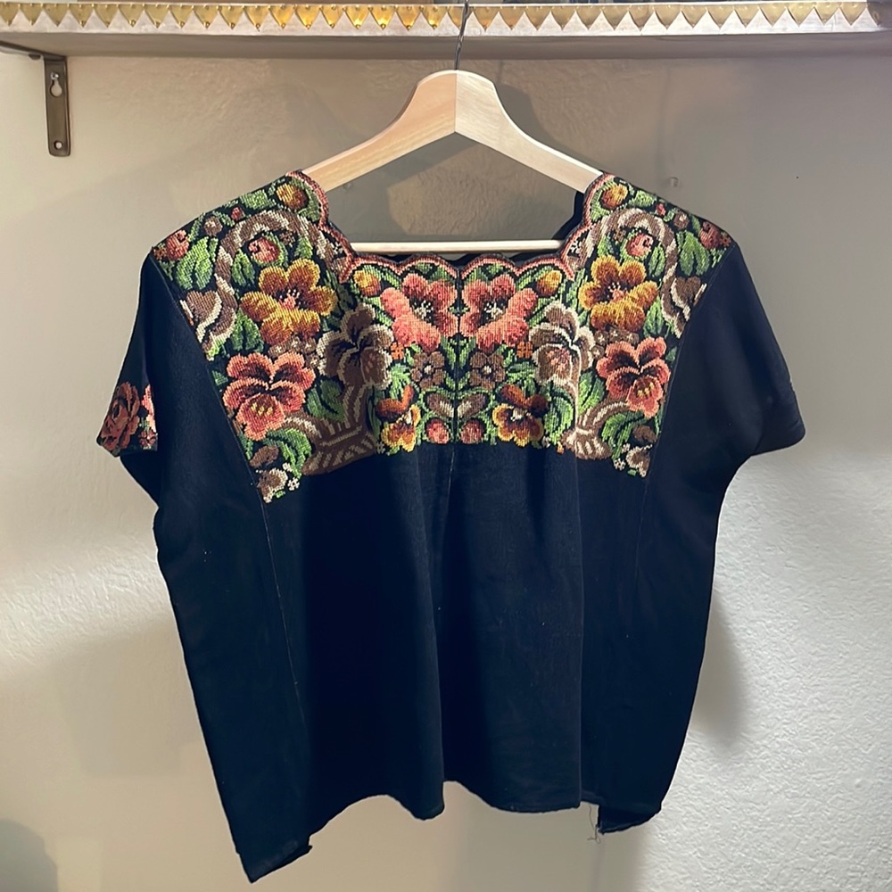 Embroidered hand made Guatemalan blouse